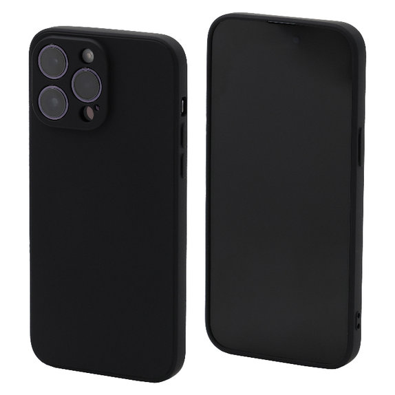 Custodia Rubber per iPhone 14 Pro Max, black, FixPremium