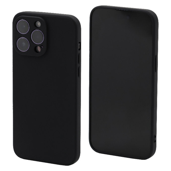 Custodia Rubber per iPhone 14 Pro Max, black, FixPremium