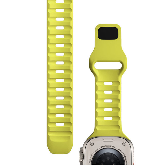 Cinturino sportivo in silicone per Apple Watch 42, 44, 45 e 49mm, Tartrazine, FixPremium