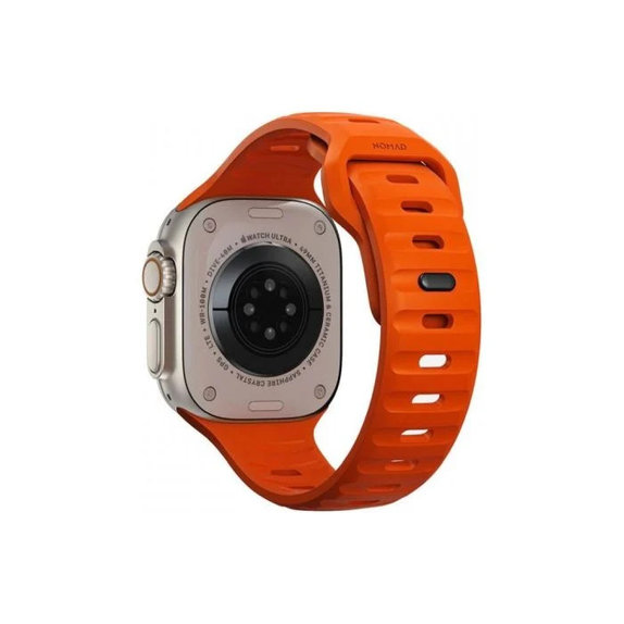 Cinturino sportivo in silicone per Apple Watch 42, 44, 45 e 49mm, Orange, FixPremium