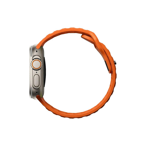 Cinturino sportivo in silicone per Apple Watch 42, 44, 45 e 49mm, Orange, FixPremium