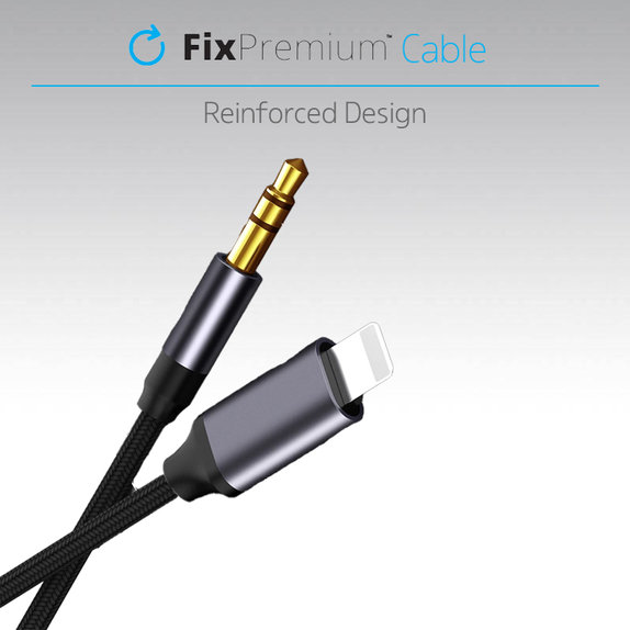 Cavo da Lightning a jack 3.5mm 1m, Black, FixPremium