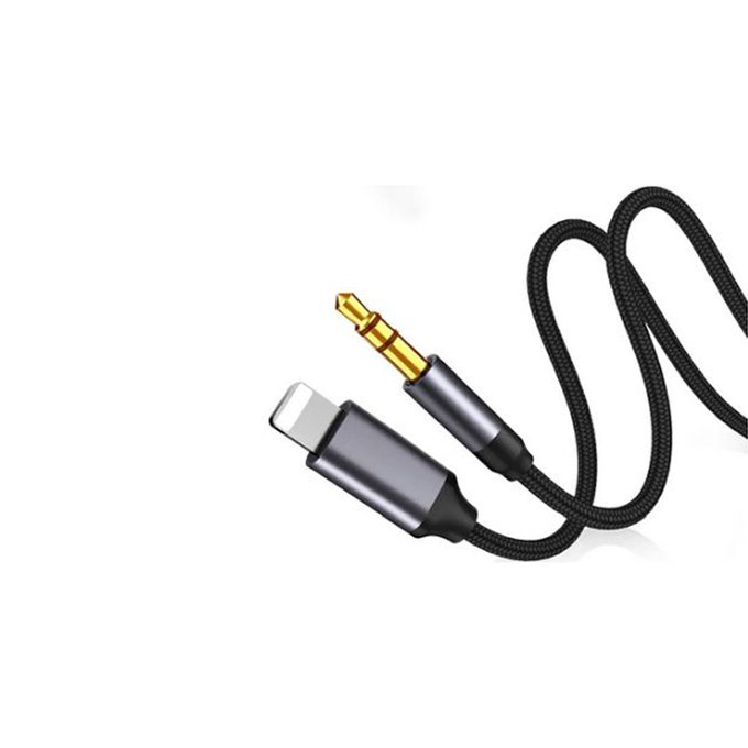 Cavo da Lightning a jack 3.5mm 1m, Black, FixPremium