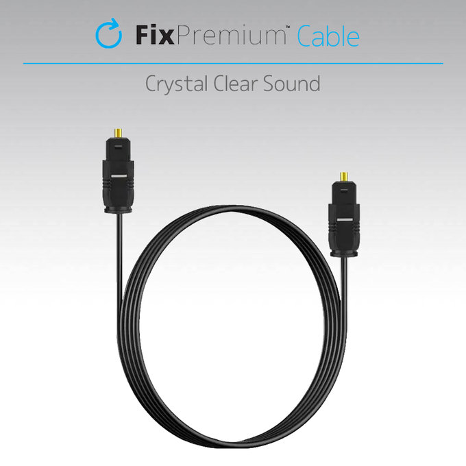 Cavo ottico audio 2m, Black, FixPremium