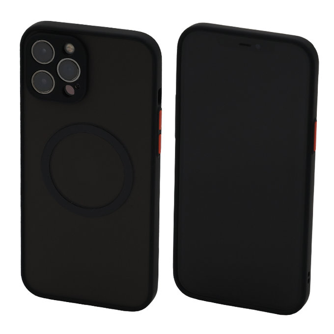 Custodia Matte con MagSafe per iPhone 12 Pro Max, nero, Black