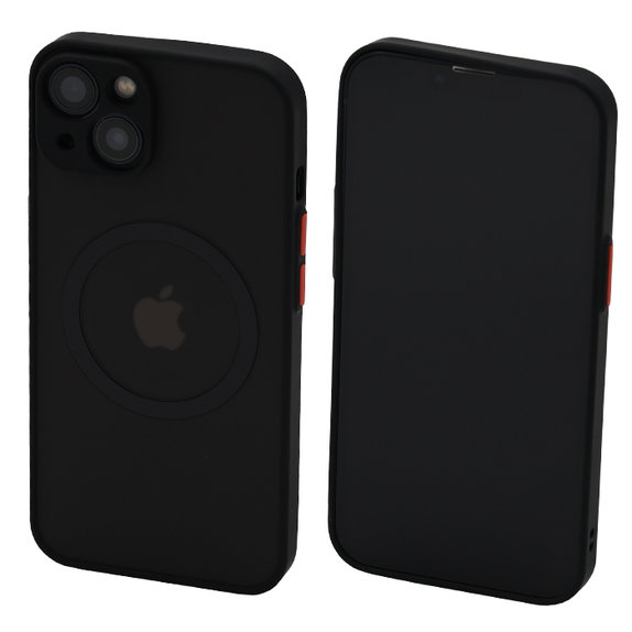 Custodia Matte con MagSafe per iPhone 13, 14, Black, FixPremium