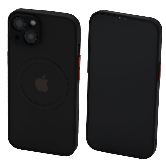 Custodia Matte con MagSafe per iPhone 13, 14, Black, FixPremium