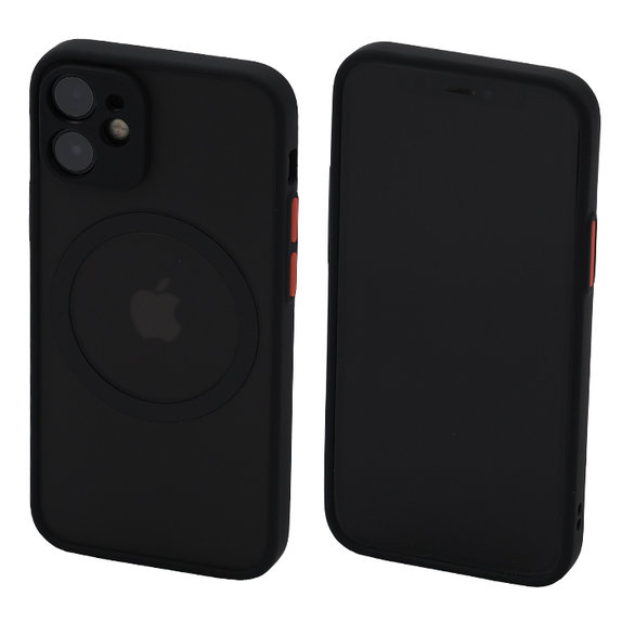 Custodia Matte con MagSafe per iPhone 12 mini, Black, FixPremium
