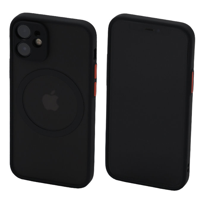 Custodia Matte con MagSafe per iPhone 12 mini, Black, FixPremium