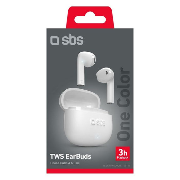 Auricolari wireless TWS One Color, White, SBS
