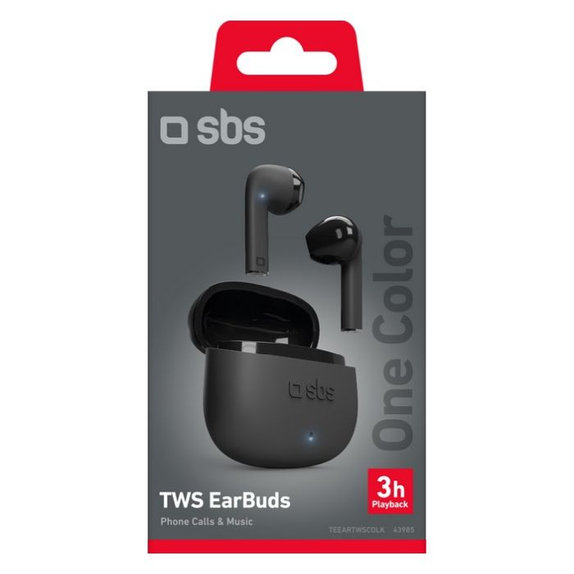 Auricolari wireless TWS One Color, Black, SBS