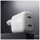 Adattatore di ricarica MiniPro 2x USB-C GaN 35W, White, PURO