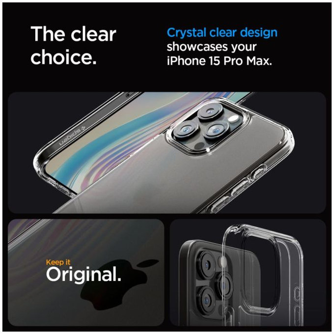 Custodia Ultra Hybrid per iPhone 15 Pro Max, Frost Clear, Spigen