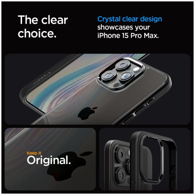 Custodia Ultra Hybrid per iPhone 15 Pro Max, Matte Black, Spigen