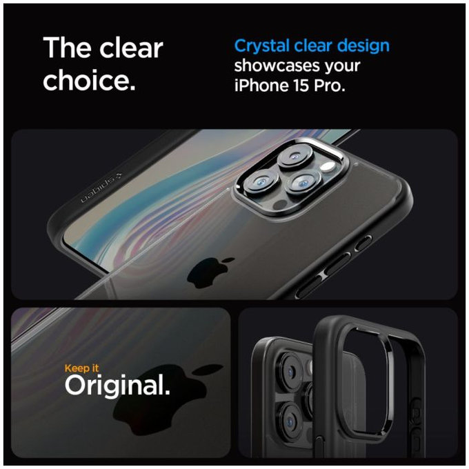 Custodia Ultra Hybrid per iPhone 15 Pro, Matte Black, Spigen