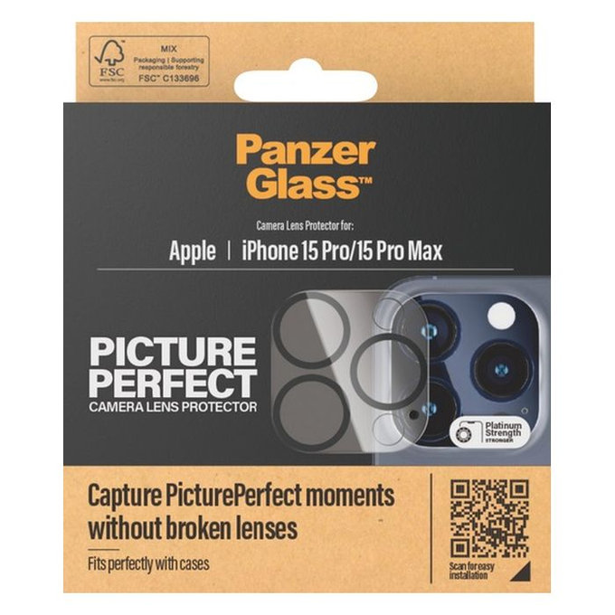 Protezione obiettivo fotocamera posteriore PicturePerfect per iPhone 15 Pro, 15 Pro Max, Transparent, PanzerGlass