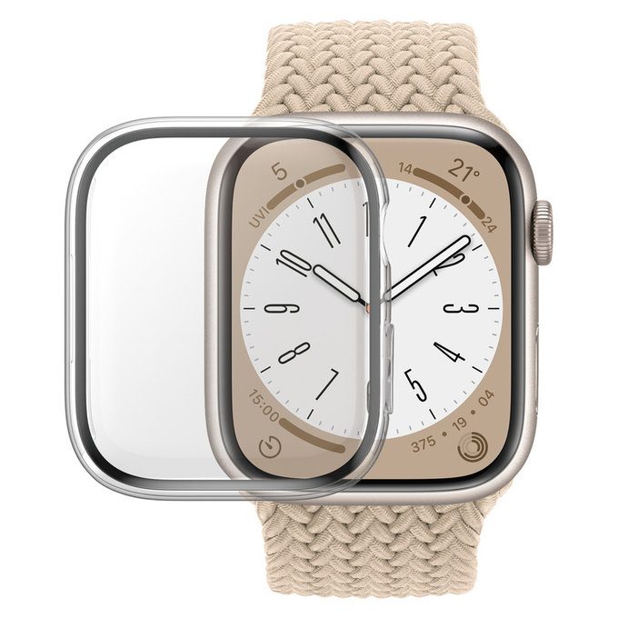 Vetro temperato Full Body D3O per Apple Watch 9/8/7 45 mm, Trasparente, PanzerGlass
