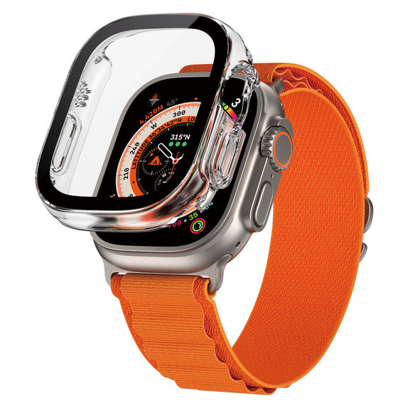 Vetro temperato Full Body D3O per Apple Watch Ultra/Ultra 2, Trasparente, PanzerGlass