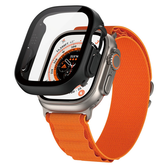 Vetro temperato Full Body D3O per Apple Watch Ultra/Ultra 2, Nero, PanzerGlass