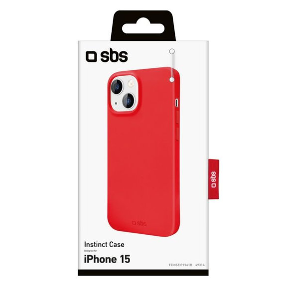 Custodia Instinct per iPhone 15, Red, SBS