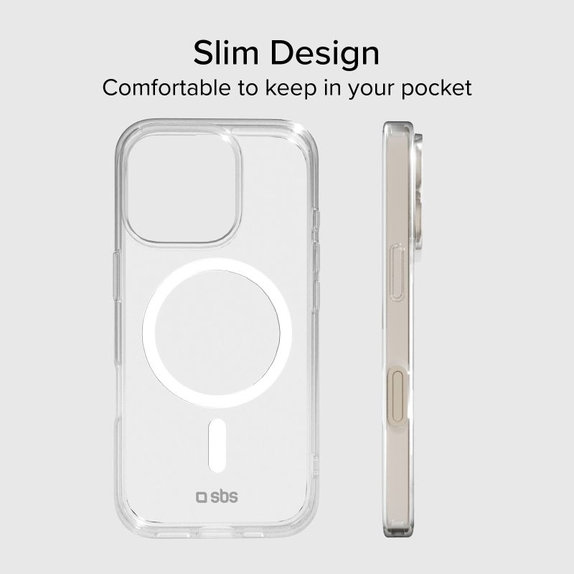 Custodia Light Mag con MagSafe per iPhone 15 Pro, Transparent, SBS
