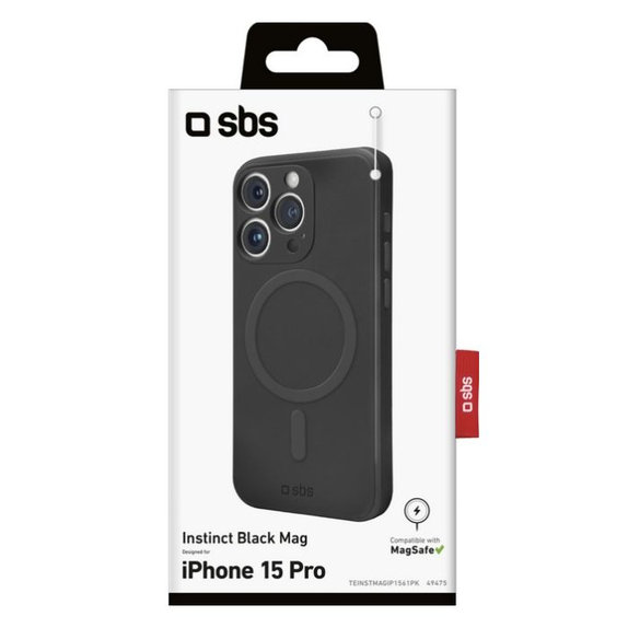 Custodia Instinct con MagSafe per iPhone 15 Pro, Black, SBS