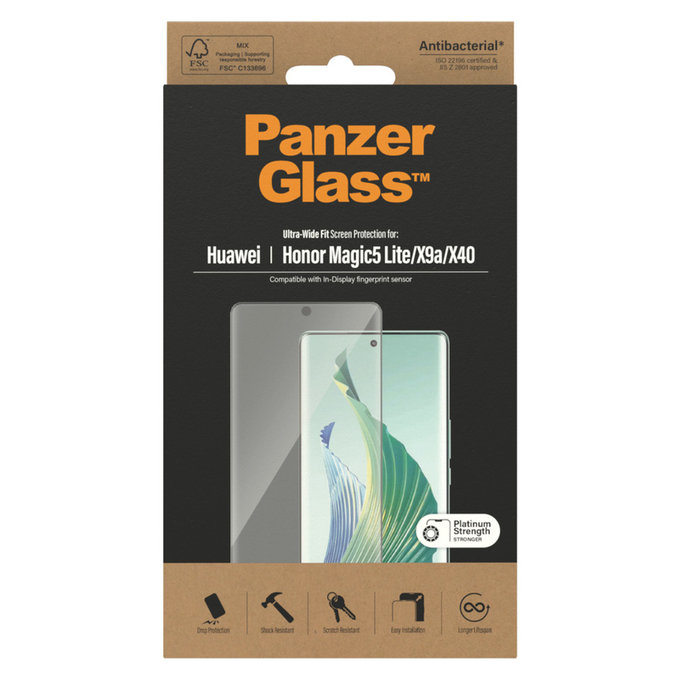 Vetro temperato UWF per Honor Magic5 Lite, Nero, PanzerGlass
