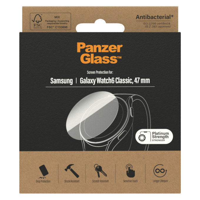 Vetro temperato Flat Glass AB per Samsung Galaxy Watch6 47 mm, Trasparente, PanzerGlass
