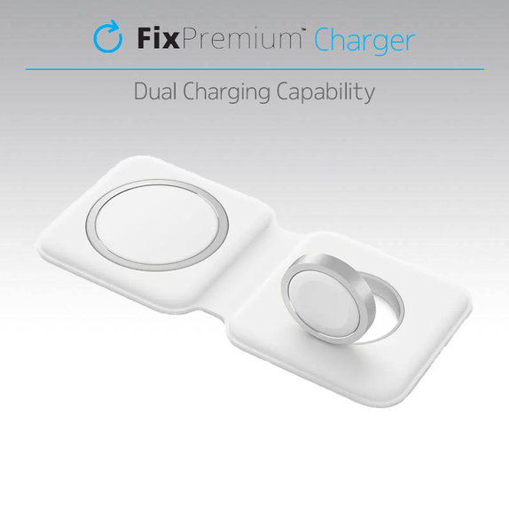 MagSafe Duo per iPhone e Apple Watch, White, FixPremium
