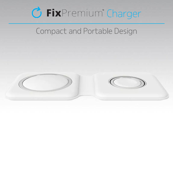 MagSafe Duo per iPhone e Apple Watch, White, FixPremium