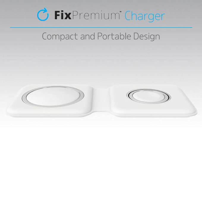 MagSafe Duo per iPhone e Apple Watch, White, FixPremium