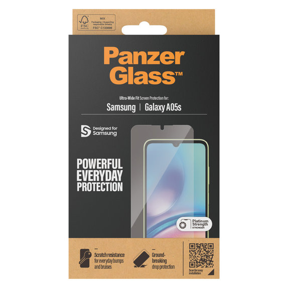 Vetro temperato UWF per Samsung Galaxy A05s, Trasparente, PanzerGlass