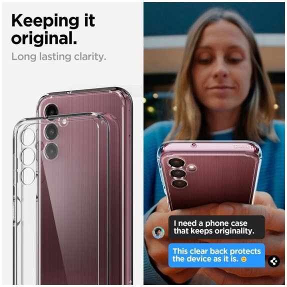 Custodia Liquid Air per Samsung A14 5G, Crystal Clear, Spigen