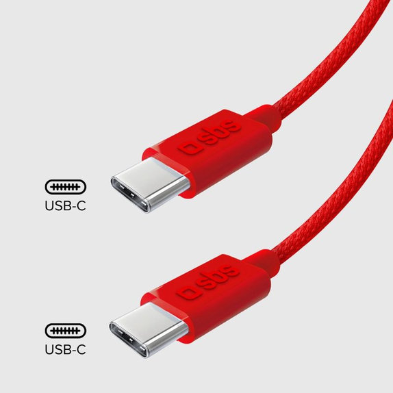 Cavo da USB-C a USB-C 60W PD 1,5 m, Red, SBS
