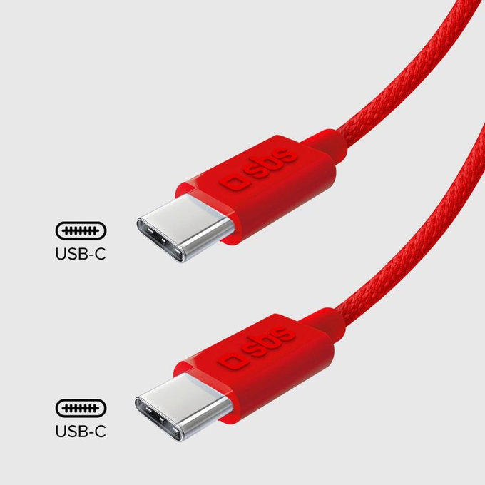 Cavo da USB-C a USB-C 60W PD 1,5 m, Red, SBS