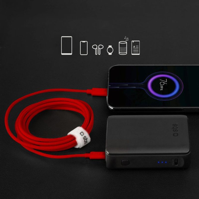 Cavo da USB-C a USB-C 60W PD 1,5 m, Red, SBS