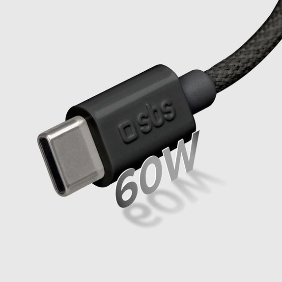 Cavo da USB-C a USB-C 60W PD 1,5 m, Black, SBS