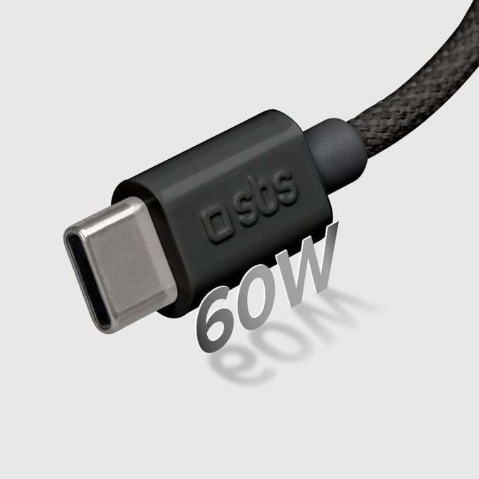 Cavo da USB-C a USB-C 60W PD 1,5 m, Black, SBS