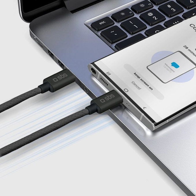 Cavo da USB-C a USB-C 60W PD 1,5 m, Black, SBS