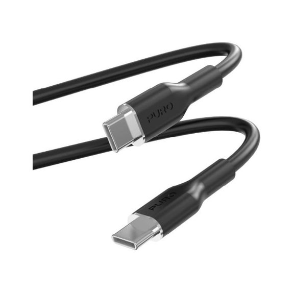 Cavo USB-C a USB-C 60W Soft 1,5 m, Black, PURO
