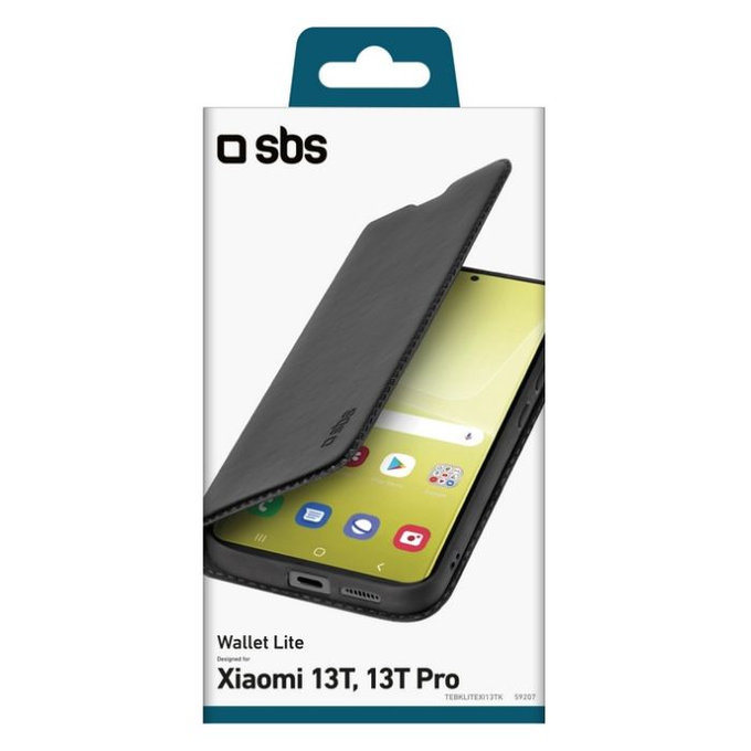 Custodia Book Wallet Lite per Xiaomi 13T, 13T Pro, Black, SBS
