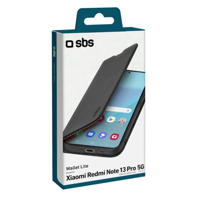 Custodia Book Wallet Lite per Xiaomi Redmi Note 13 Pro, Black, SBS