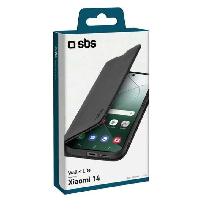 Custodia Book Wallet Lite per Xiaomi 14, Black, SBS