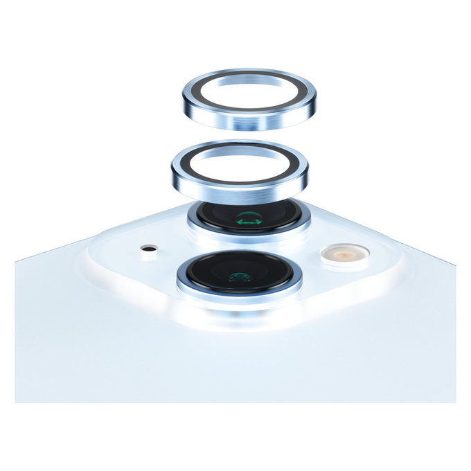 Protezione obiettivo fotocamera Hoops per iPhone 15/15 Plus, Blu, PanzerGlass