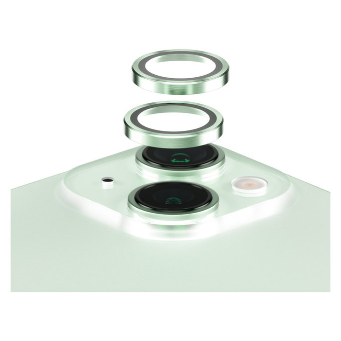 Protezione obiettivo fotocamera Hoops per iPhone 15/15 Plus, Verde, PanzerGlass