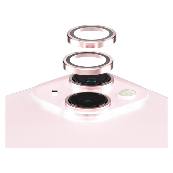 Protezione obiettivo fotocamera Hoops per iPhone 15/15 Plus, Rosa, PanzerGlass