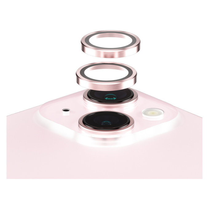 Protezione obiettivo fotocamera Hoops per iPhone 15/15 Plus, Rosa, PanzerGlass