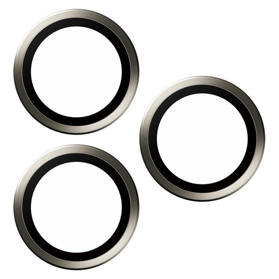 Protezione obiettivo fotocamera Hoops per iPhone 15 Pro/15 Pro Max, Natural Metal, PanzerGlass