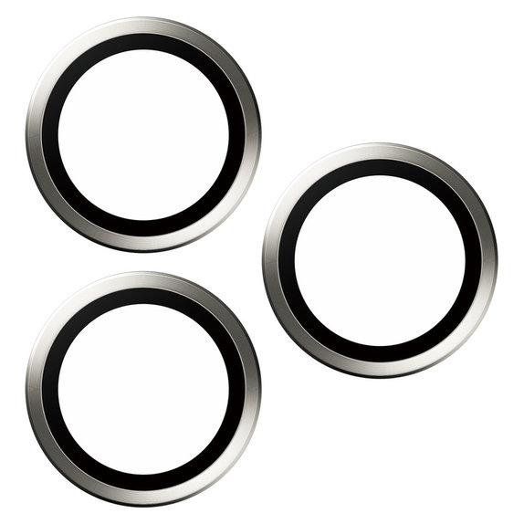 Protezione obiettivo fotocamera Hoops per iPhone 15 Pro/15 Pro Max, White Titanium, PanzerGlass