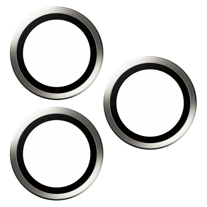 Protezione obiettivo fotocamera Hoops per iPhone 15 Pro/15 Pro Max, White Titanium, PanzerGlass
